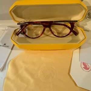 New Swarovski Tortoise Shell Glasses with Gold Detailing and crystals
